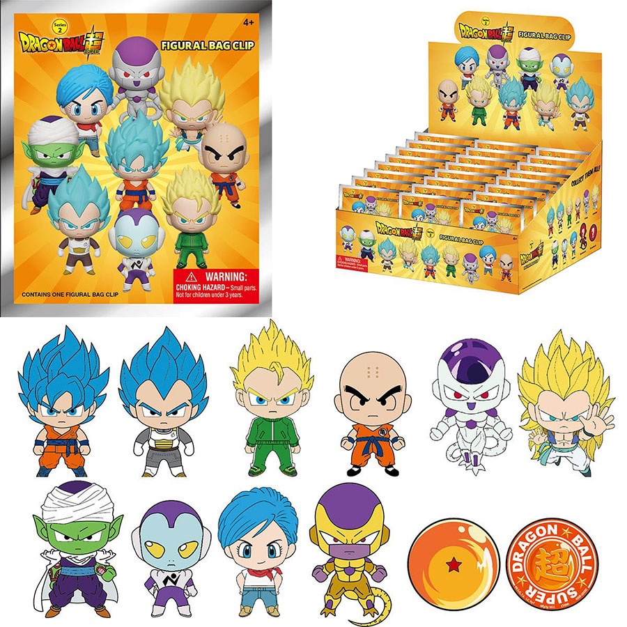 Dragon Ball Super 3D Foam Bag Clip Series 2 Blind Mystery Box 24-Piece Display
