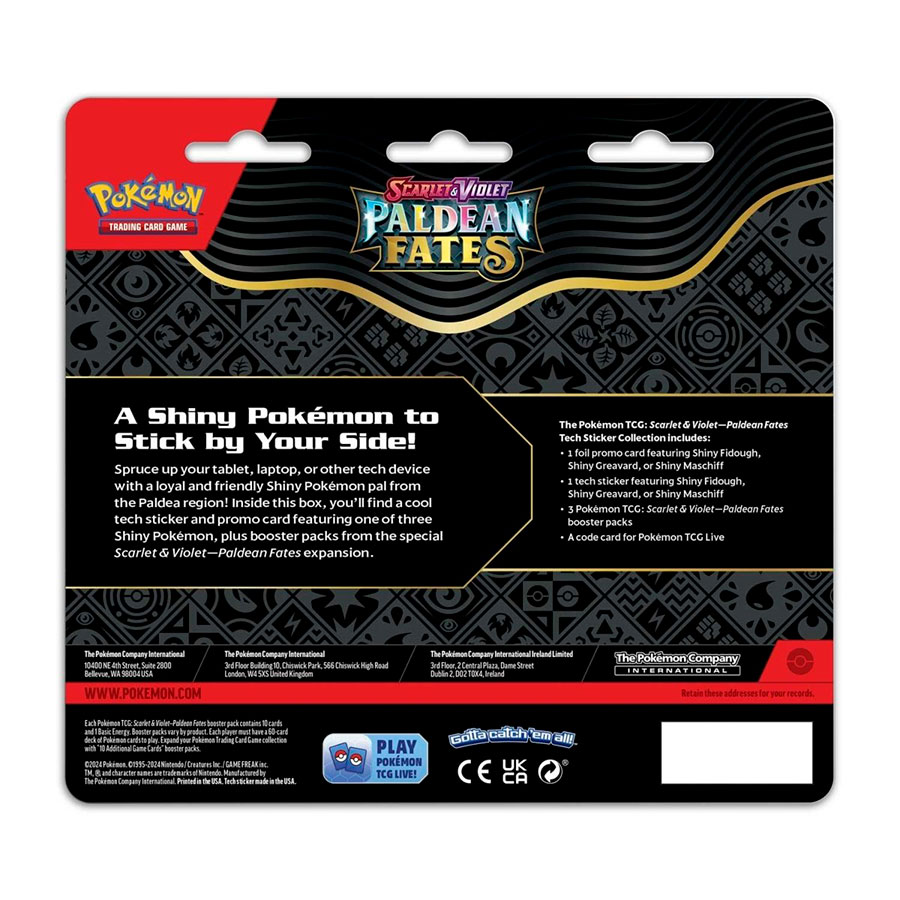 Pokemon Scarlet And Violet Paldean Fates Tech Sticker Collection (Case)