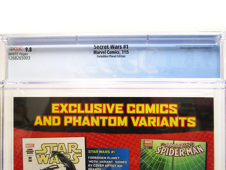 Secret Wars #1 Cover Z-V Forbidden Planet Variant Cover CGC 9.8