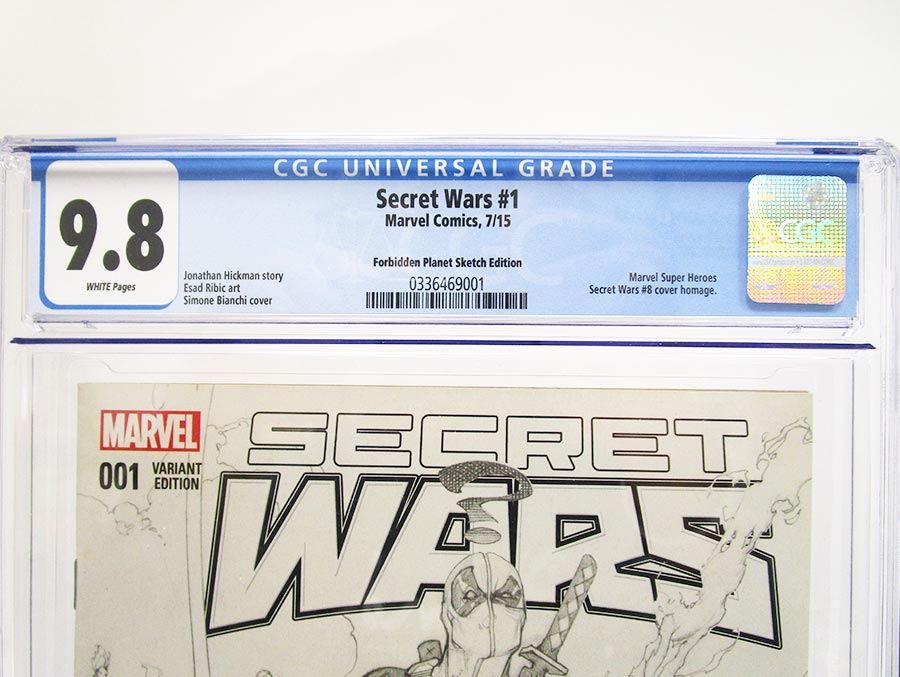 Secret Wars #1 Cover Z-W Forbidden Planet Sketch Variant Cover CGC 9.8