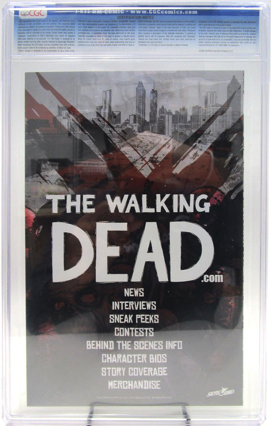 Walking Dead #1 Cover Z-Z-J Wizard World Neal Adams NYC Variant CGC 9.8