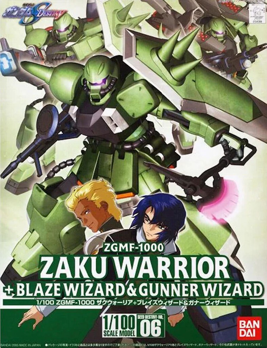 Gundam SEED Destiny 1/100 Kit #06 Zaku Warrior + Blaze Wizard & Gunner Wizard