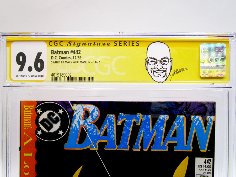 Batman #442 Cover B Signed by Marv Wolfman CGC Signature Series 9.6