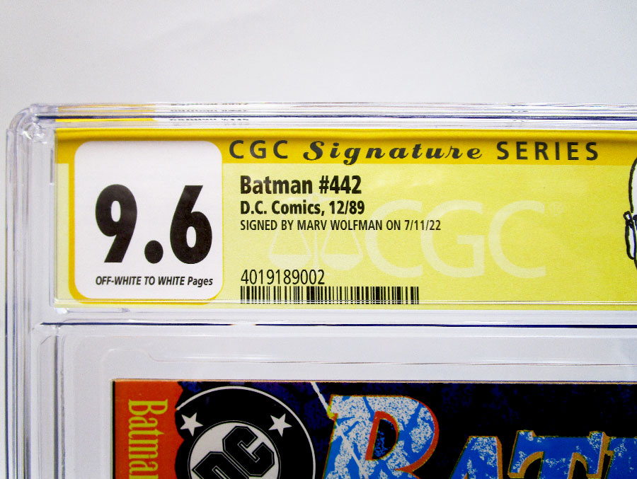 Batman #442 Cover B Signed by Marv Wolfman CGC Signature Series 9.6