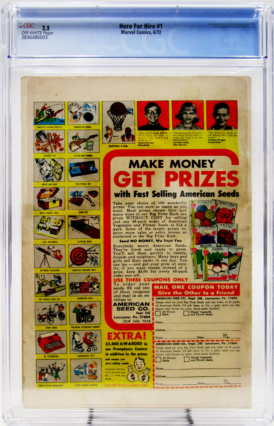 Hero For Hire #1 Cover C CGC 2.5 1st Ptg