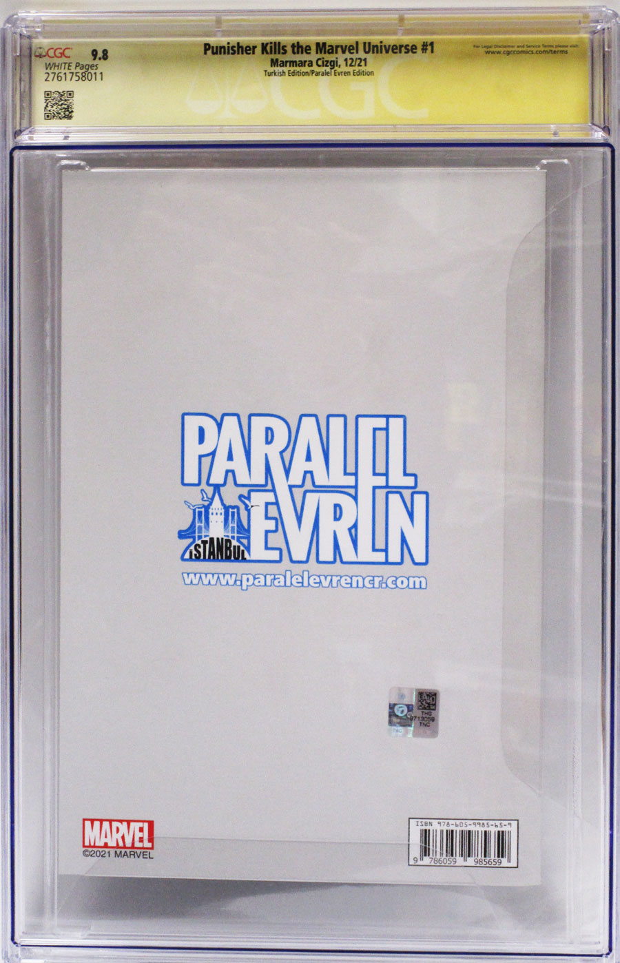 Punisher Kills The Marvel Universe #1 Cover G Signed by Garth Ennis Turkish Edition Paralel Evren Edition CGC Signature Series 9.8