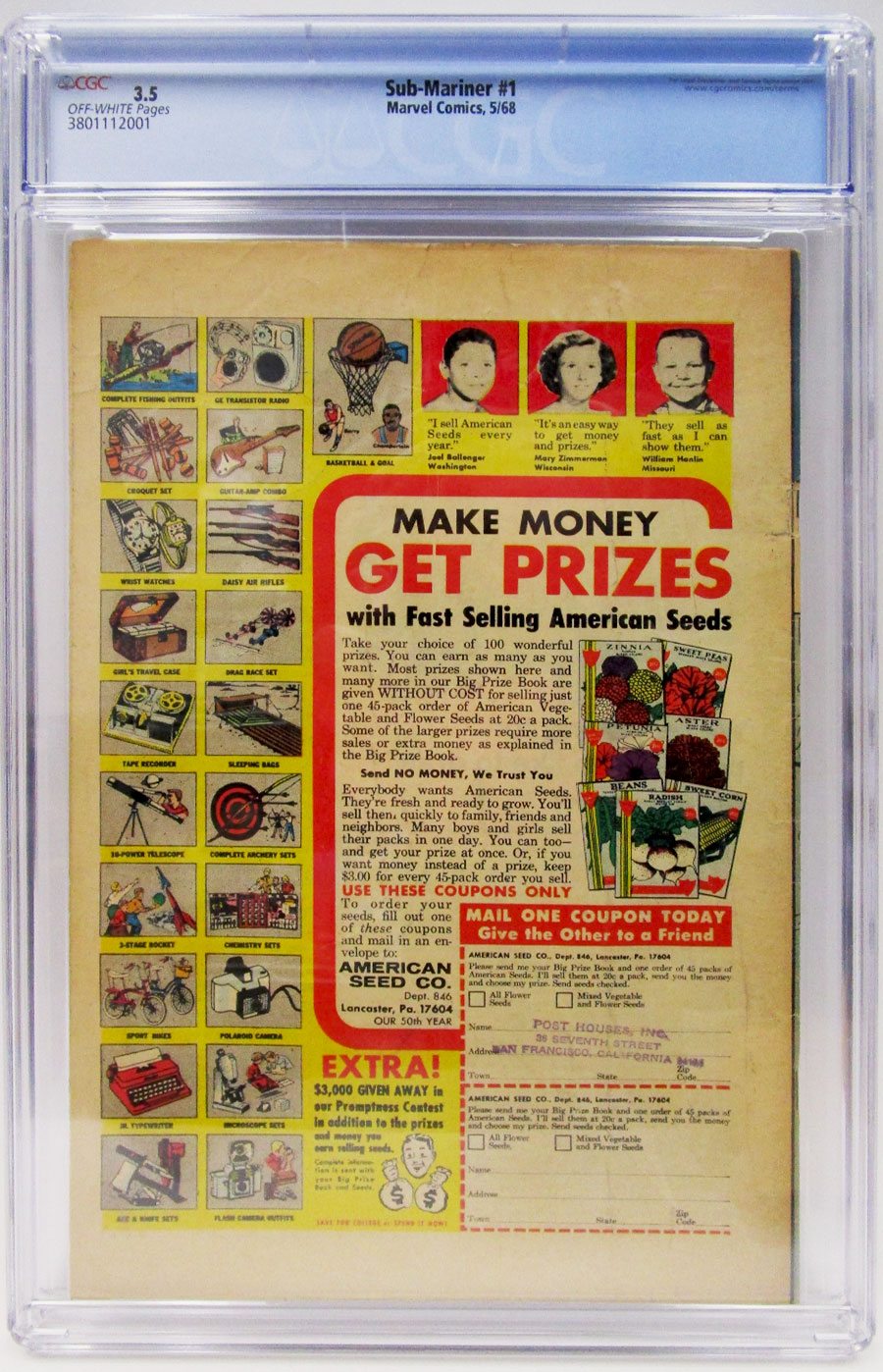 Sub-Mariner #1 Cover C CGC 3.5