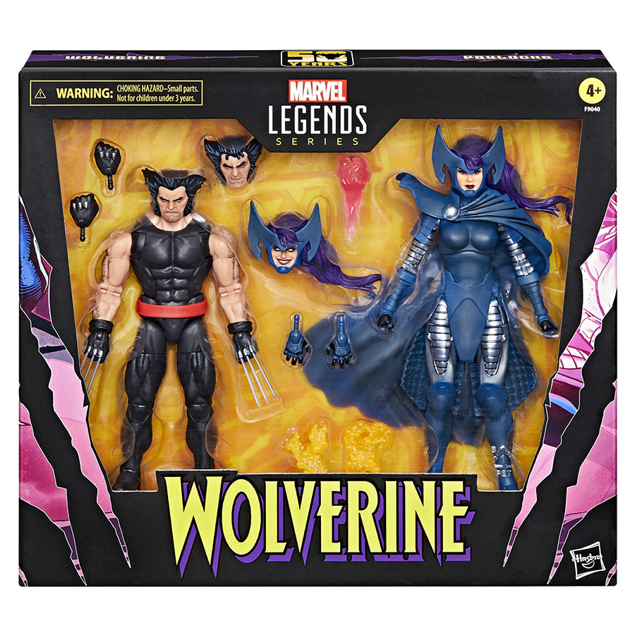 Marvel Legends Wolverine 50th Anniversary Wolverine & Psylocke 2-Pack 6-Inch Action Figure