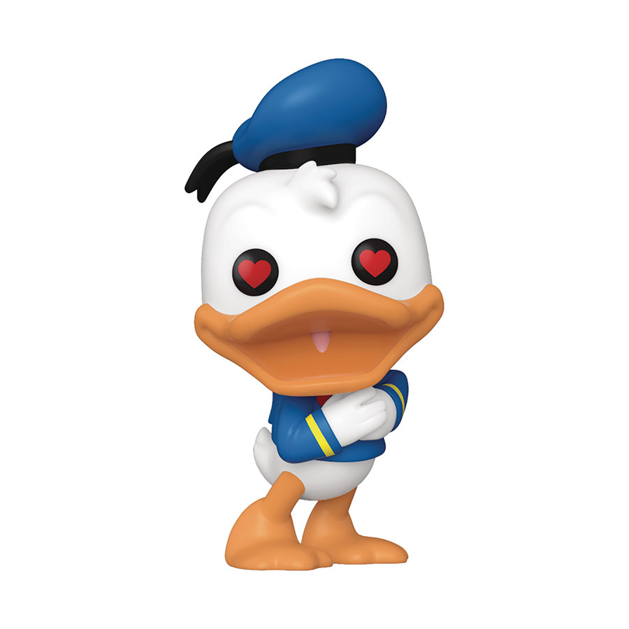 POP Disney Donald Duck 90th Anniversary Donald Duck With Heart Eyes Vinyl Figure