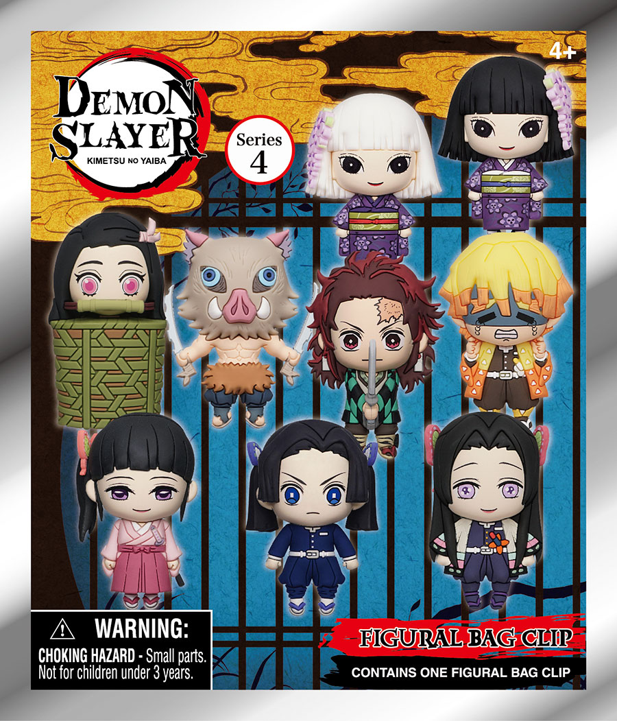 Demon Slayer Kimetsu No Yaiba 3D Foam Bag Clip Series 3 Blind Mystery Box 24-Piece Display