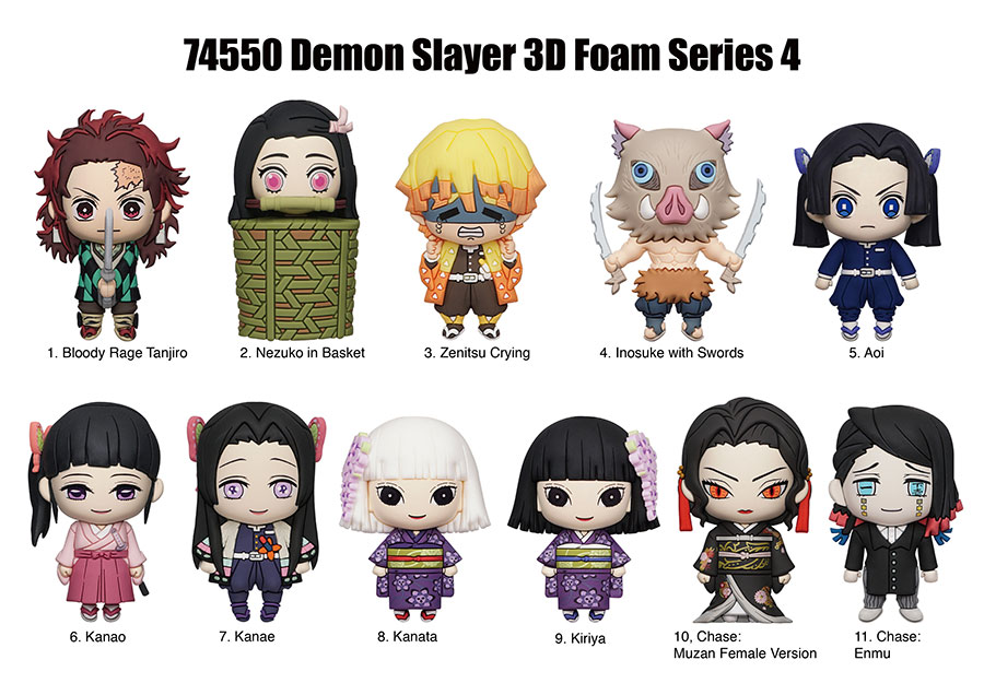 Demon Slayer Kimetsu No Yaiba 3D Foam Bag Clip Series 3 Blind Mystery Box 24-Piece Display