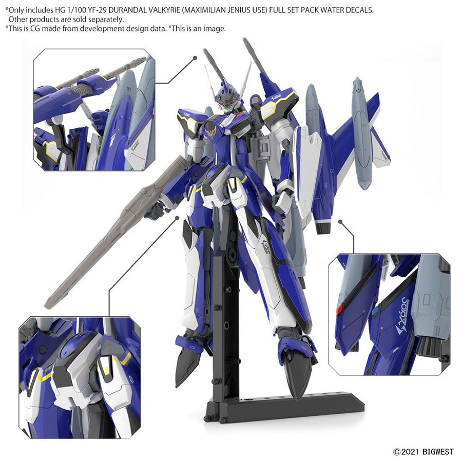 Macross Water Decals - High Grade 1/100 YF-29 Durandal Valkyrie (Maximilian Jenius Use) Full Set Pack