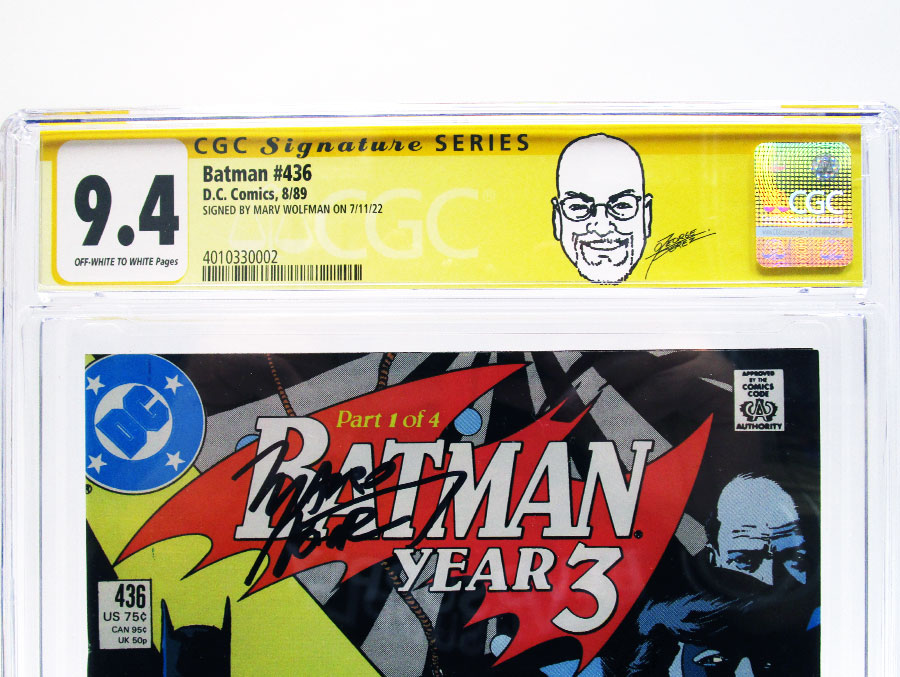 Batman #436 Cover C 1st Ptg Regular Cover CGC Signature Series 9.4 Signed by Marv Wolfman