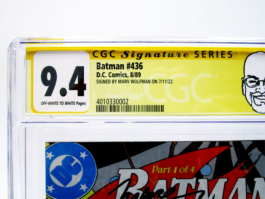 Batman #436 Cover C 1st Ptg Regular Cover CGC Signature Series 9.4 Signed by Marv Wolfman