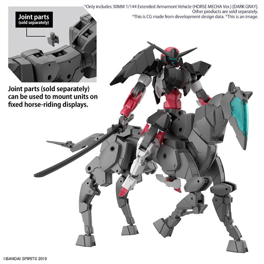 30 Minutes Missions Extended Armament Vehicle 1/144 Kit #EV-16 Horse Mecha Ver. (Dark Gray)
