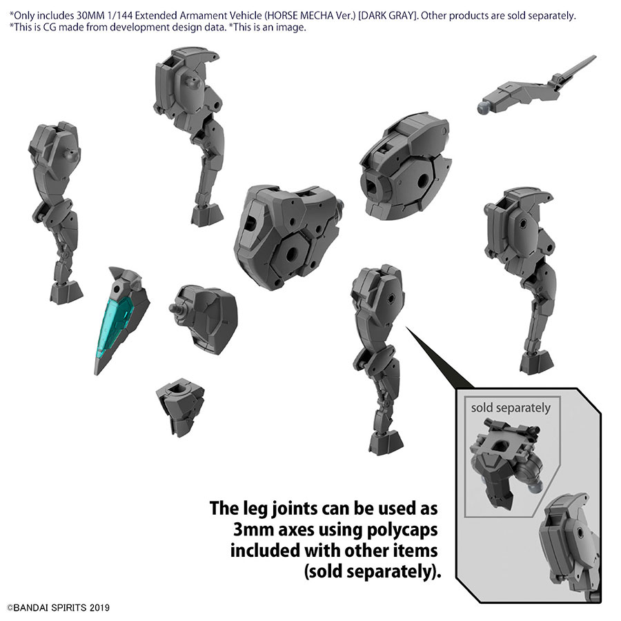 30 Minutes Missions Extended Armament Vehicle 1/144 Kit #EV-16 Horse Mecha Ver. (Dark Gray)