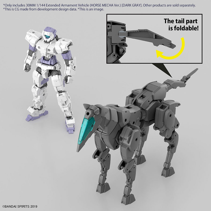 30 Minutes Missions Extended Armament Vehicle 1/144 Kit #EV-16 Horse Mecha Ver. (Dark Gray)