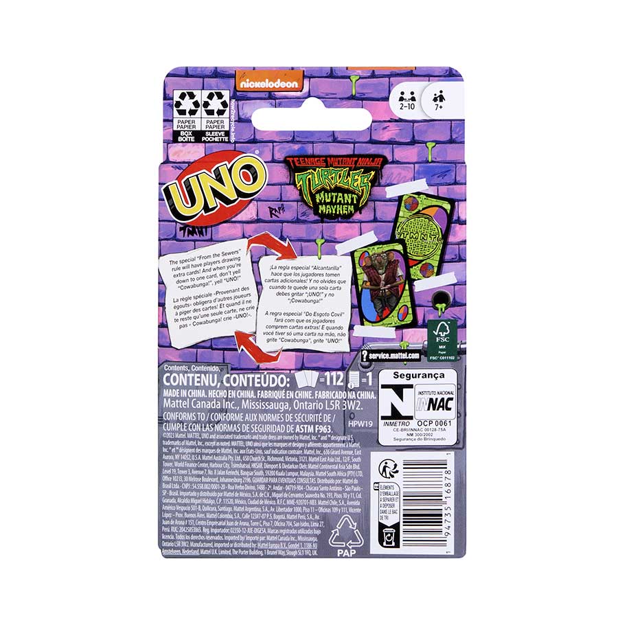 UNO Teenage Mutant Ninja Turtles Card Game