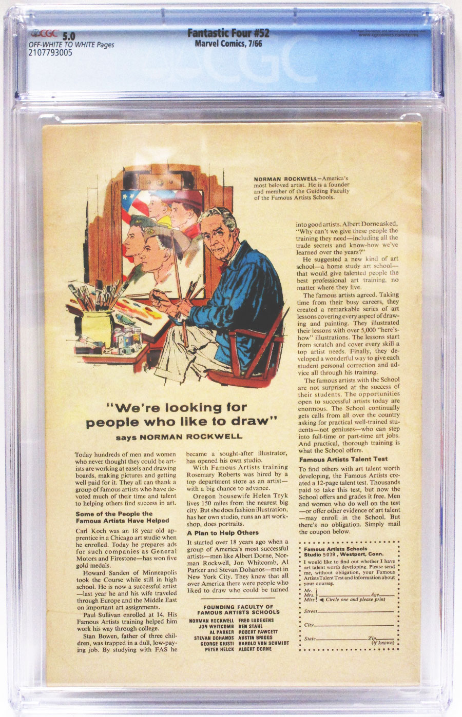 Fantastic Four #52 Cover E CGC 5.0
