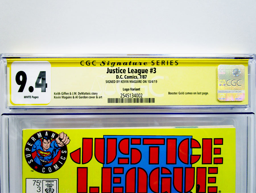 Justice League #3 Cover C Superman Test Logo Variant CGC Signature Series 9.4 Signed By Kevin Maguire