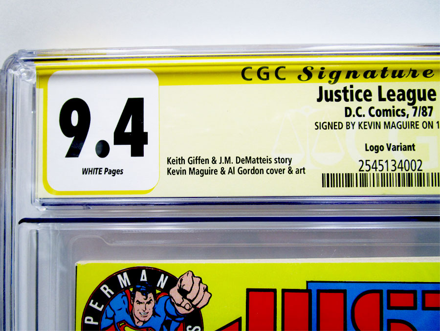 Justice League #3 Cover C Superman Test Logo Variant CGC Signature Series 9.4 Signed By Kevin Maguire