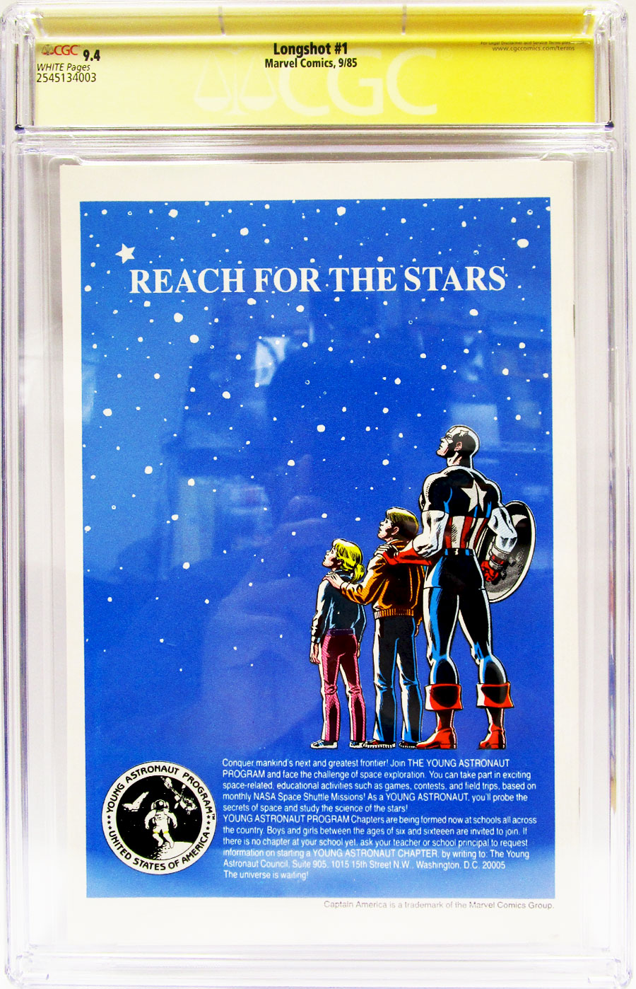 Longshot #1 Cover B CGC Signature Series 9.4 Signed By Arthur Adams & Whilce Portacio