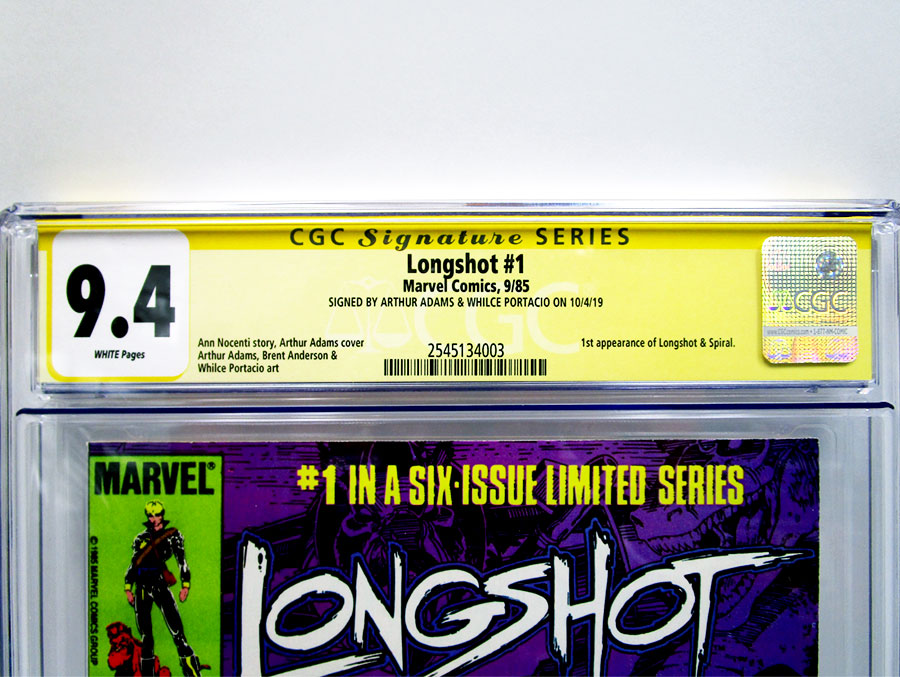 Longshot #1 Cover B CGC Signature Series 9.4 Signed By Arthur Adams & Whilce Portacio