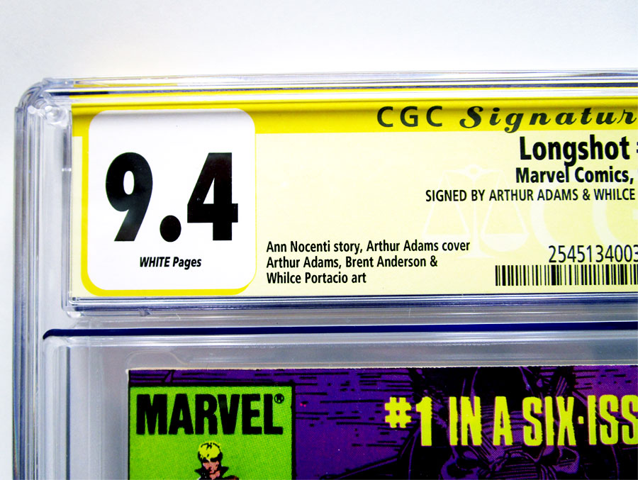Longshot #1 Cover B CGC Signature Series 9.4 Signed By Arthur Adams & Whilce Portacio