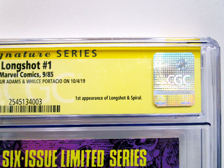 Longshot #1 Cover B CGC Signature Series 9.4 Signed By Arthur Adams & Whilce Portacio