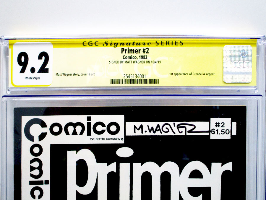Primer (Comico ) #2 Cover B CGC Signature Series 9.2 Signed By Matt Wagner