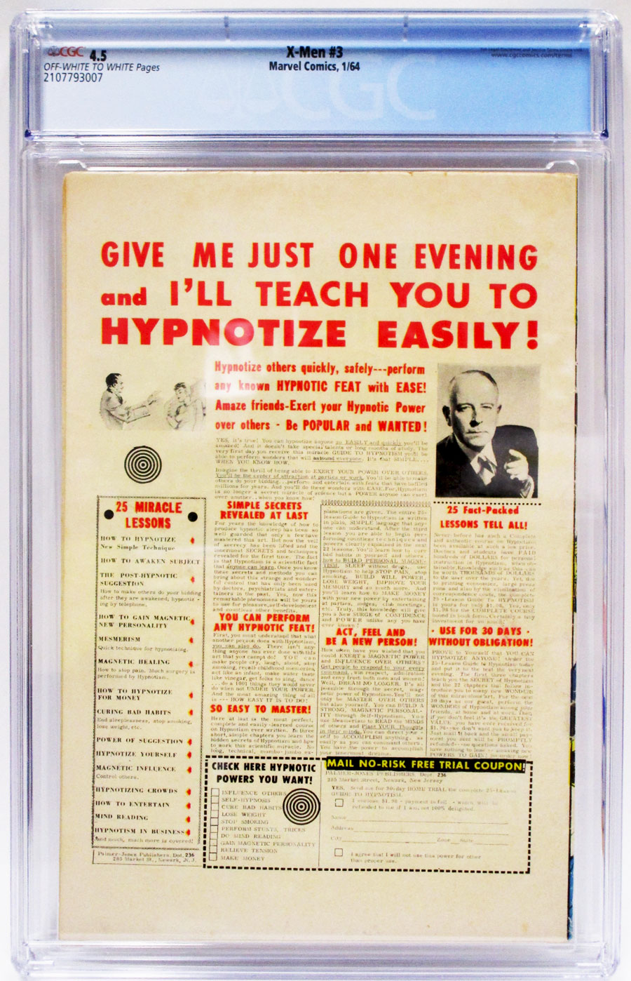 X-Men Vol 1 #3 Cover D CGC 4.5