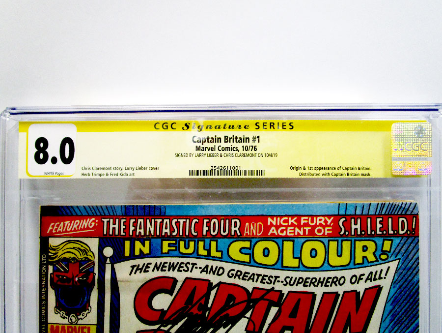 Captain Britain #1 Cover B CGC Signature Series 8.0 Signed By Chris Claremont & Larry Lieber
