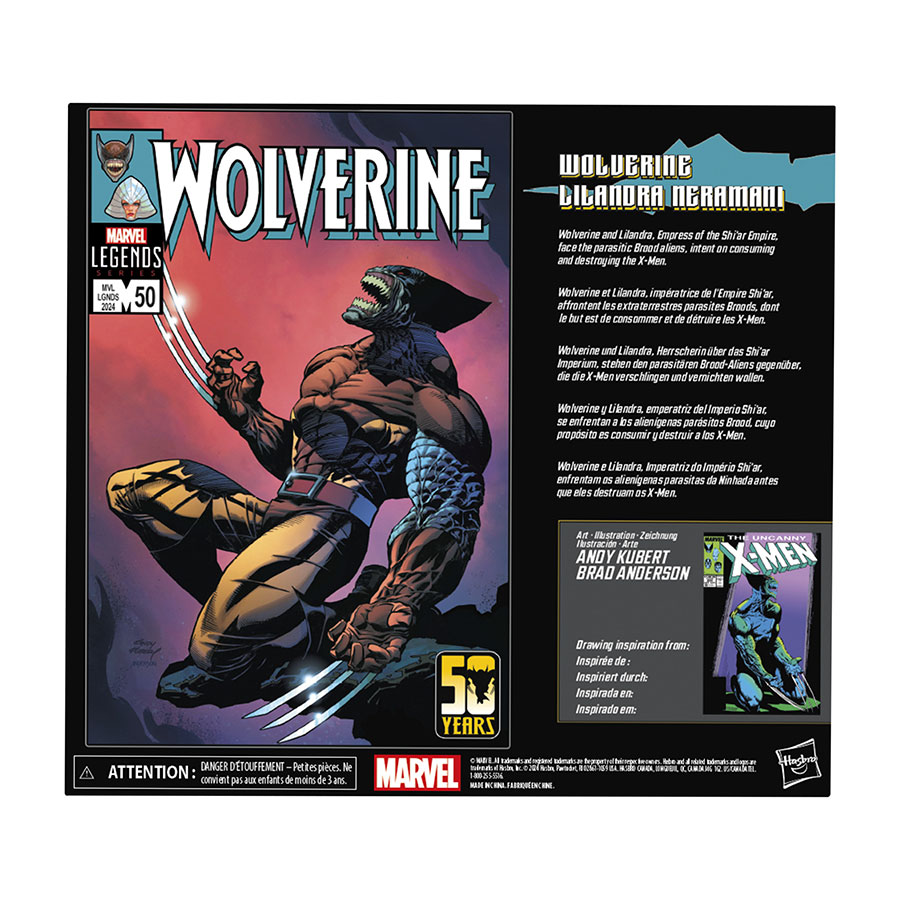 Marvel Legends Wolverine 50th Anniversary Wolverine & Lilandra 2-Pack 6-Inch Action Figure