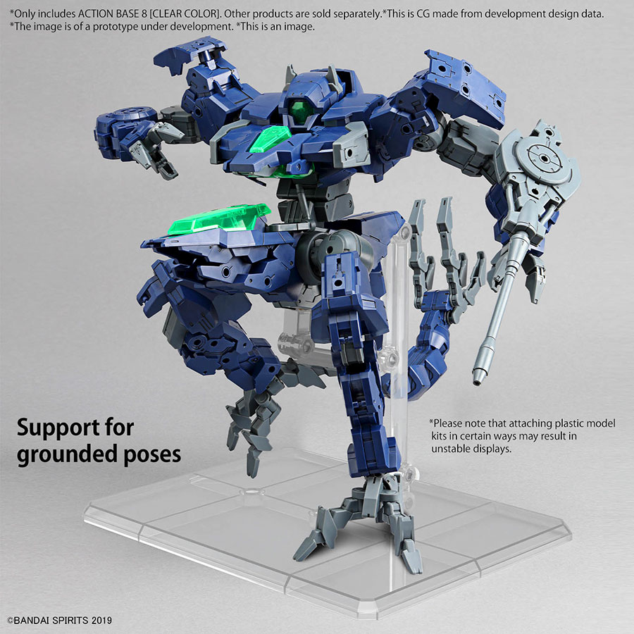 Action Base 8 Display Stand Clear Color (For 1/100 / MG / Full Mechanics / 30MM Kits)