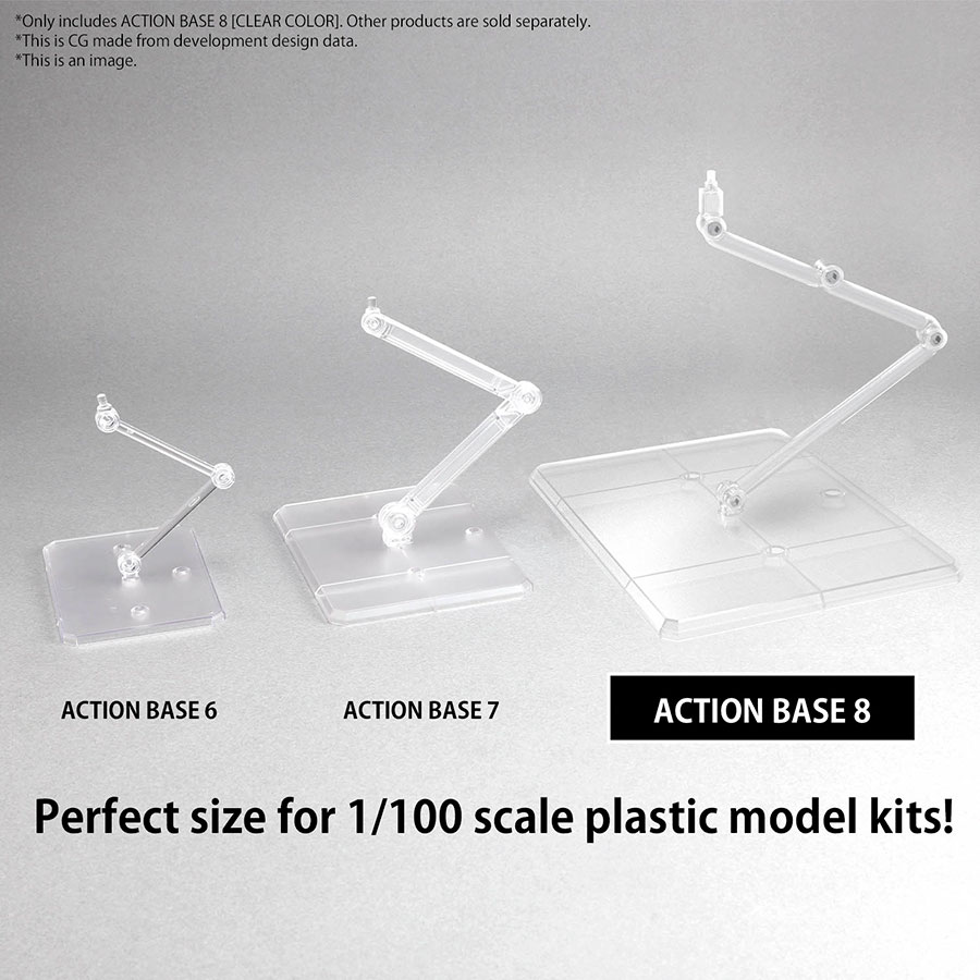 Action Base 8 Display Stand Clear Color (For 1/100 / MG / Full Mechanics / 30MM Kits)