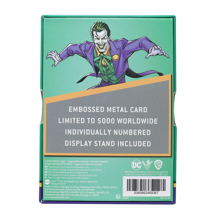 DC Comics Limited Edition Ingot - Joker (Playing Card)