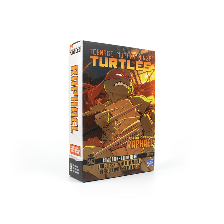 Teenage Mutant Ninja Turtles IDW Comic Book & BST AXN Version 2 5-Inch Action Figure - Raphael