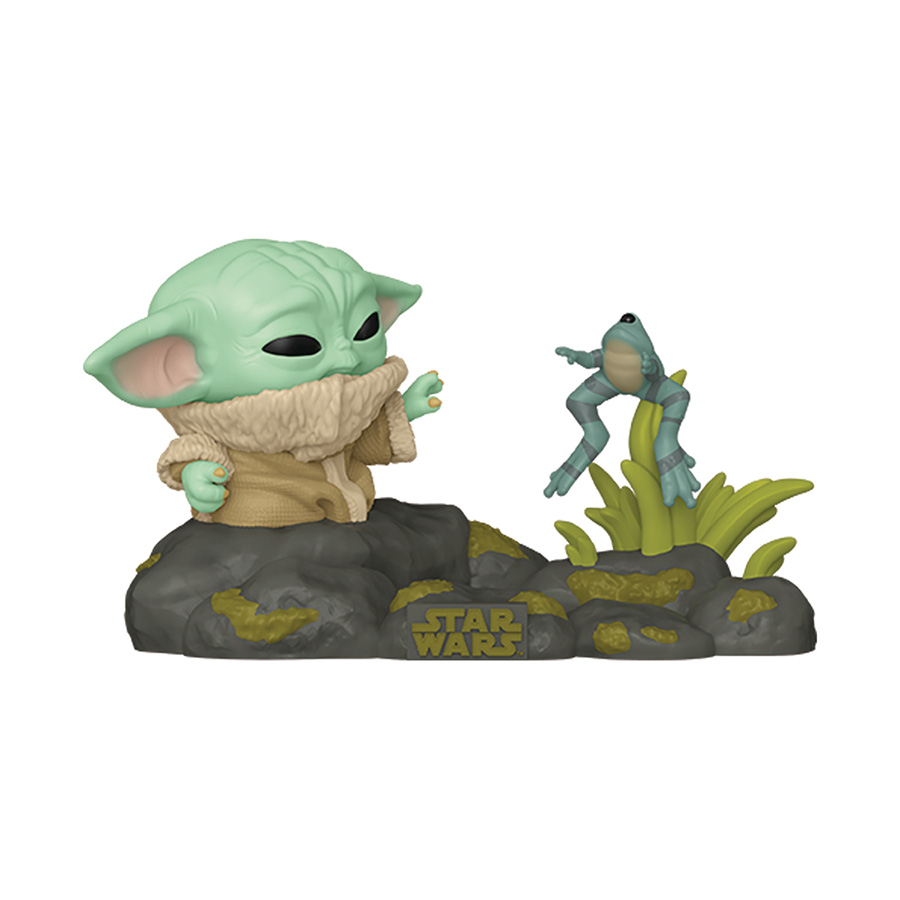 POP Deluxe Star Wars The Mandalorian Din Grogu With Frog Vinyl Bobble Head