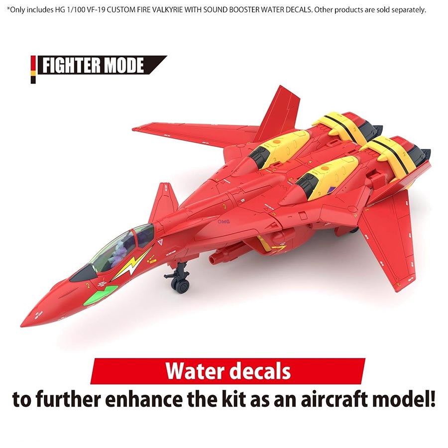 Macross Water Decals - High Grade 1/100 VF-19 Custom Fire Valkyrie With Sound Booster