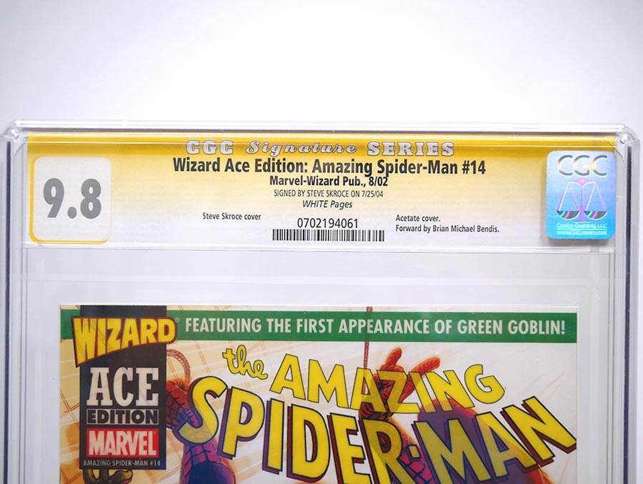 Amazing Spider-Man #14 Cover C Signed By Steve Skroce Wizard Ace Edition Cover CGC Signature Series 9.8