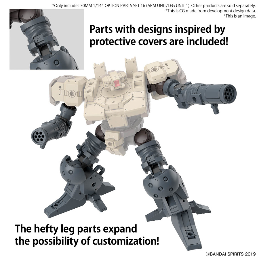 30 Minutes Missions Weapons 1/144 Kit #W-29 Option Parts Set 16 (Arm Unit / Leg Unit 1)