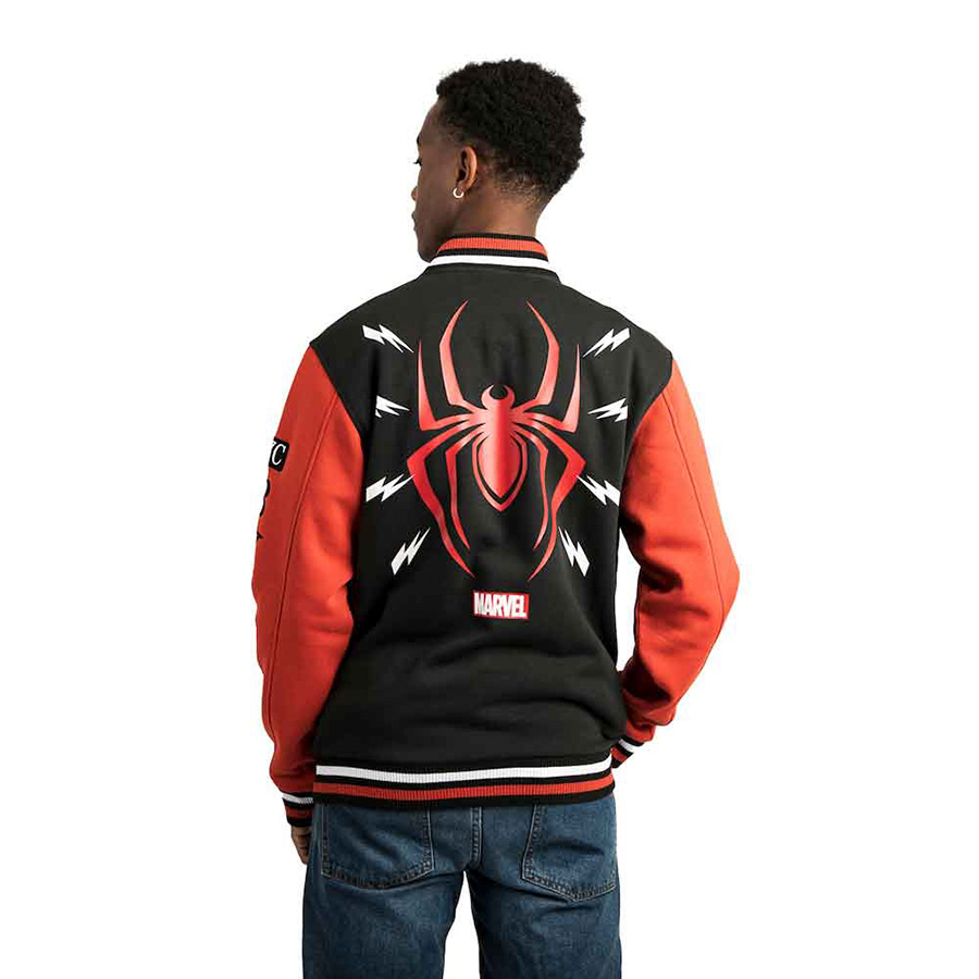 Marvel Spider-Man Miles Morales Fleece Varsity Jacket Small