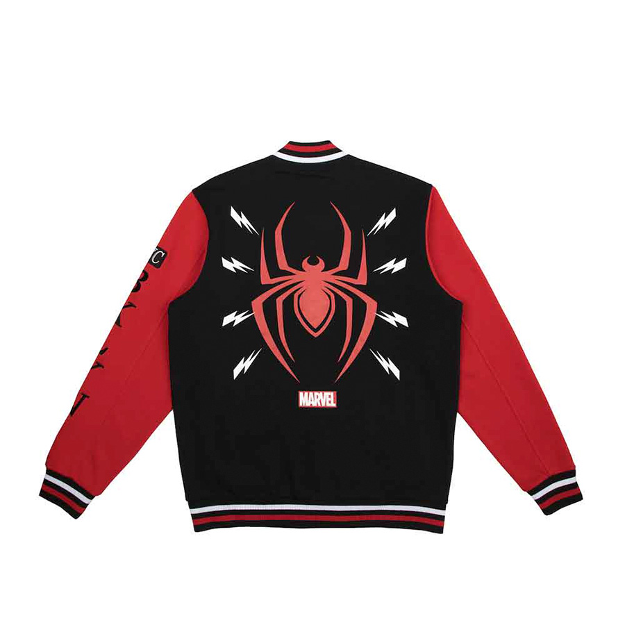 Marvel Spider-Man Miles Morales Fleece Varsity Jacket Medium