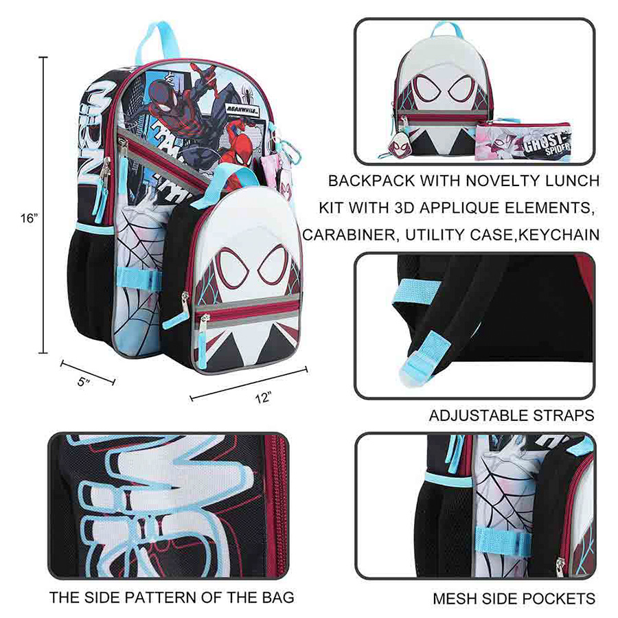 Marvel Spider-Gwen 5-Piece Youth Backpack Set