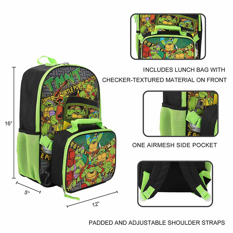 Teenage Mutant Ninja Turtles Youth Lunch Tote And Backpack