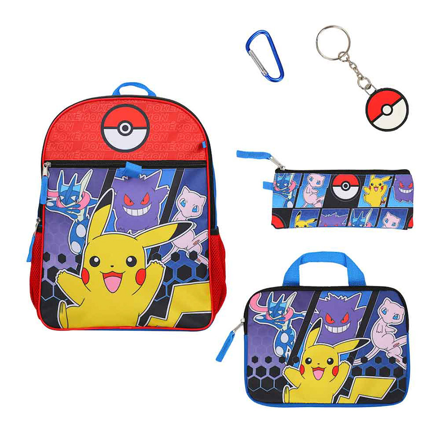 Pokemon Pokeball 5-Piece Youth Backpack Set
