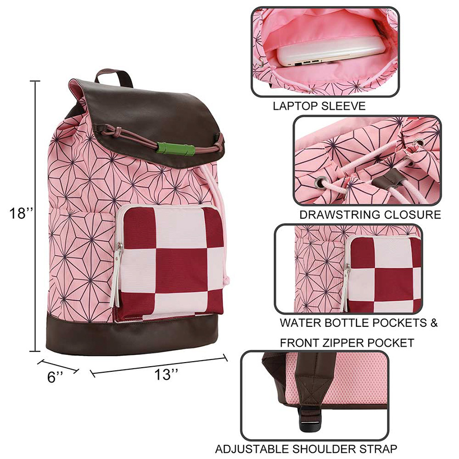 Demon Slayer Kimetsu No Yaiba Nezuko All-Over-Print Slouch Backpack