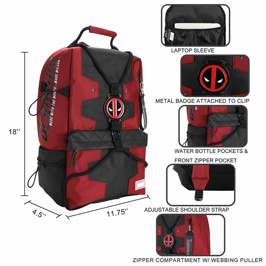 Marvel Deadpool Bungee Suit-Up Character Backpack