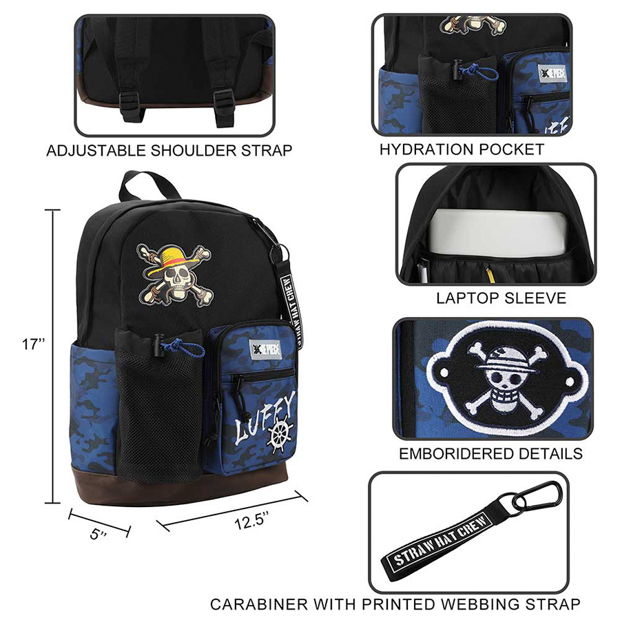 One Piece Luffy Hydration Camo Backpack