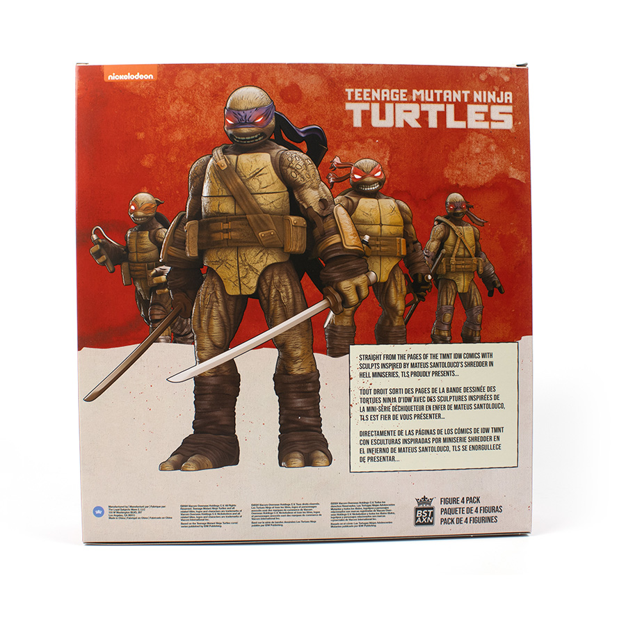 Teenage Mutant Ninja Turtles BST AXN IDW-Inspired Zombie Turtle 4-Pack 5-Inch Action Figure